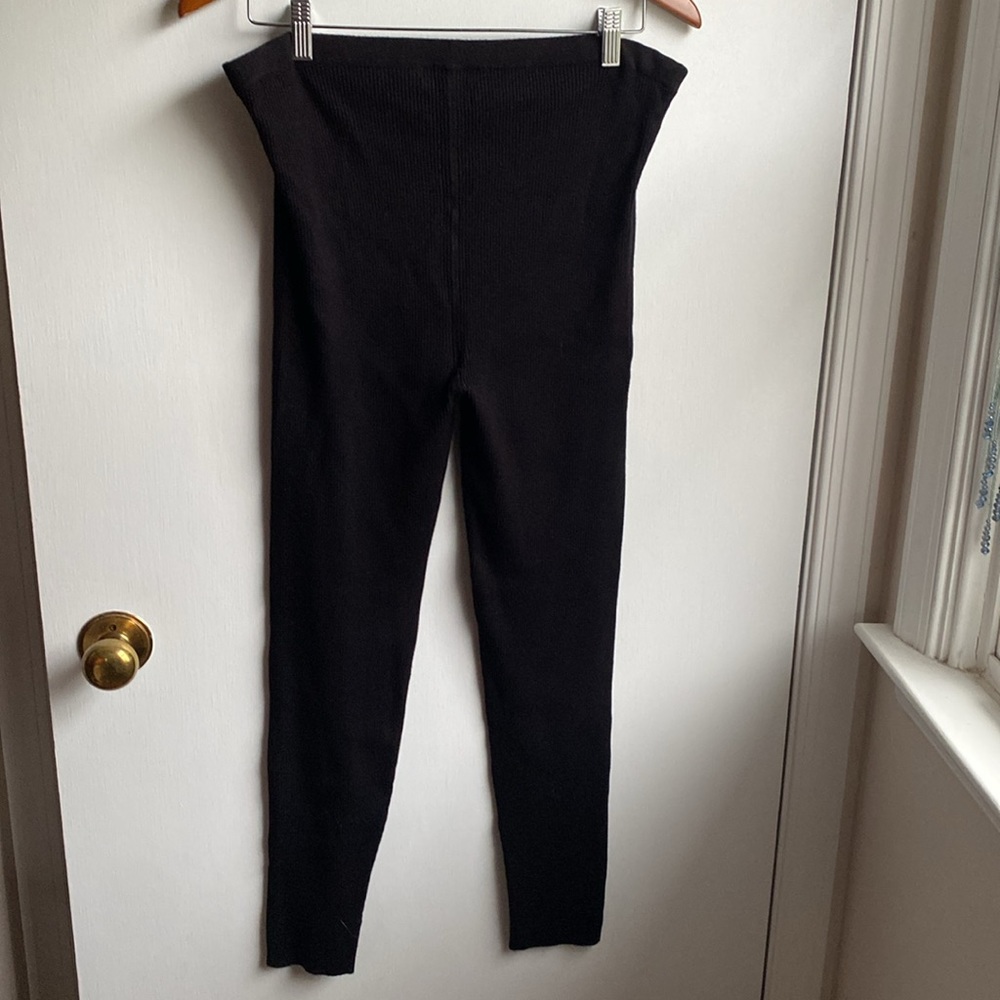 Calvin Klein Black Sweater Leggings Pants Ribbed Stretch material size Large - Picture 6 of 7